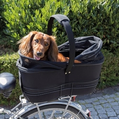 Trixie cykelkurv Stof stiv - op til 8 kg hund - til smalle cykelholdere - lang model